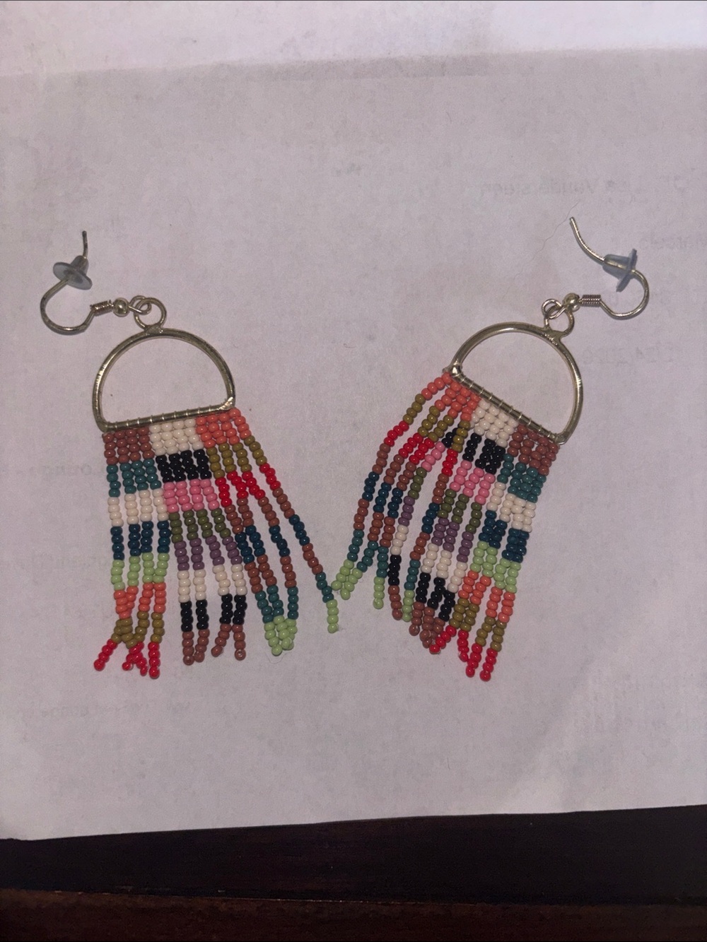 Ink & Alloy Multicolor Seed Bead Fringe Allison Earrings